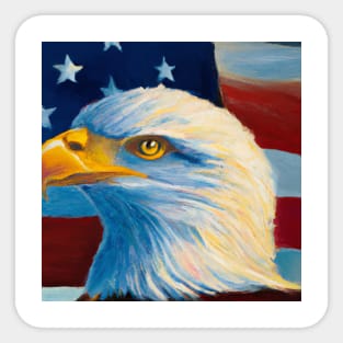 American Flag and Bald Eagle 3 Sticker